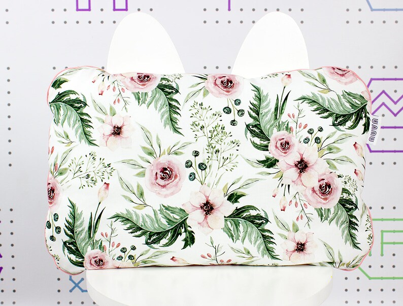 Floral Crib Bedding Pillow Flat Infant Pillow Velvet Baby Etsy