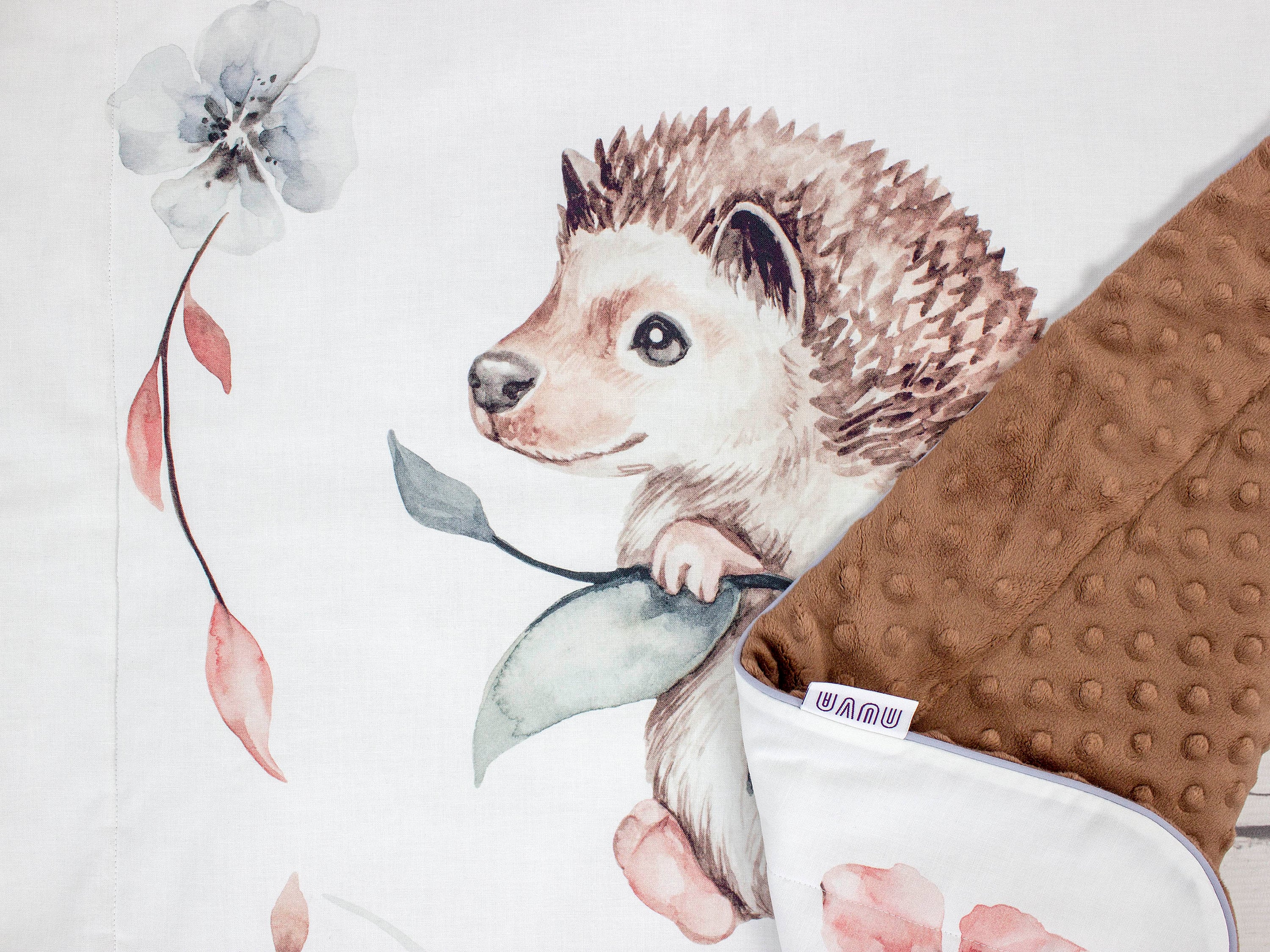 Hedgehogs in Flower Crib Bedding Set Personalized Woodland Etsy