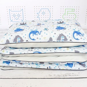Dragon and Knight Kids and Baby Duvet Cover For Boy, Cotton Nursery Bedding Set, Soft Duvet Cover and Pillowcase, Choose size | Nuva