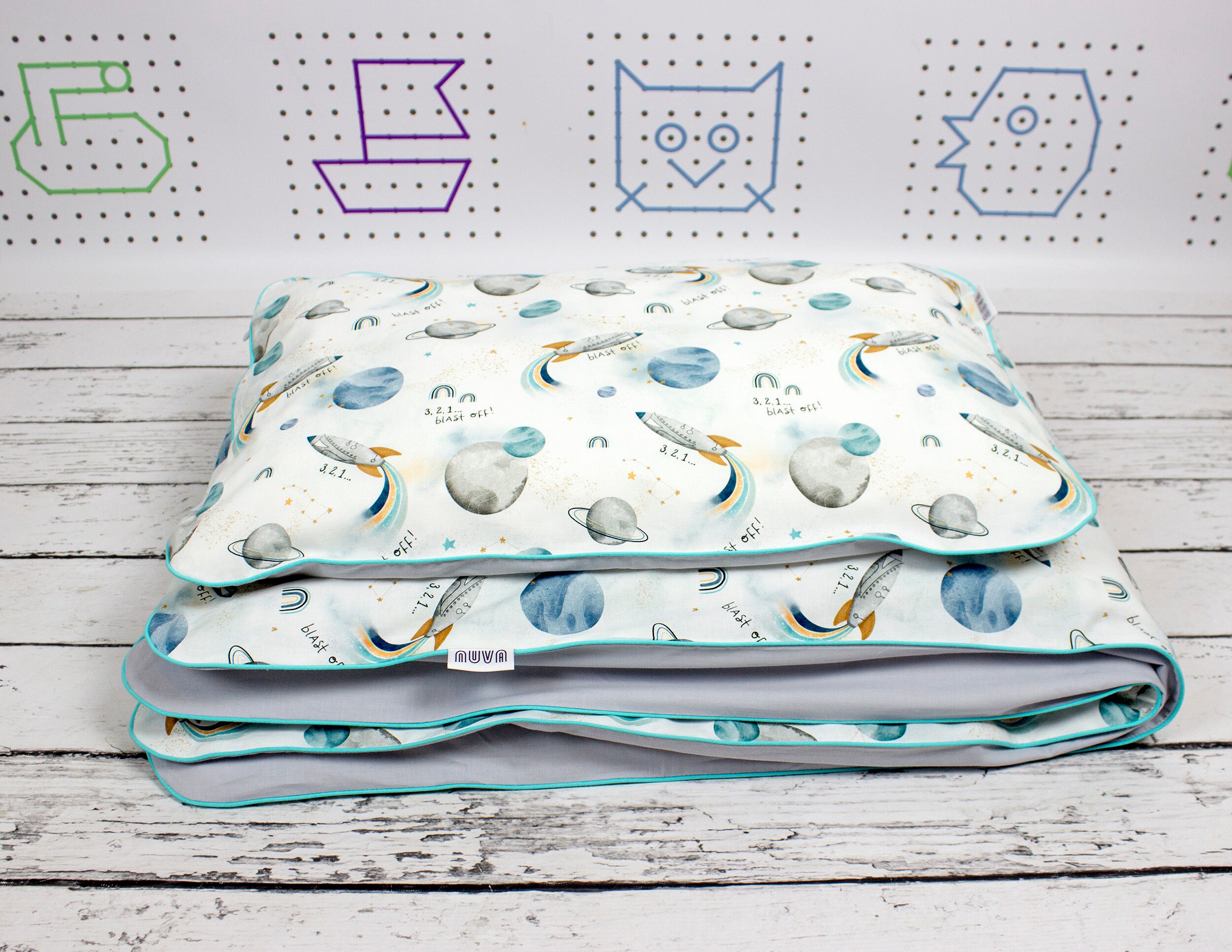 Space White Kids and Baby Bedding Set Blast off Soft Cotton Etsy