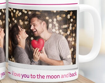 XOXO mug png, 2 photo mug wrap, Valentines mug wrap 11 and 15 oz, Picture mug template, Photo mug sublimation design png