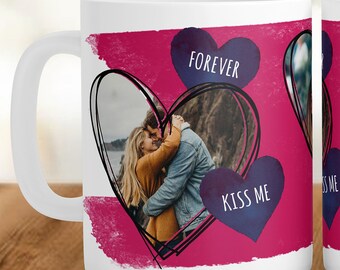 Valentinstag Becher png, Fotobecher Sublimationsdesign, Liebe Vorlage Becher wickeln, Herzbecher digitale Vorlage, Valentinstag Geschenk