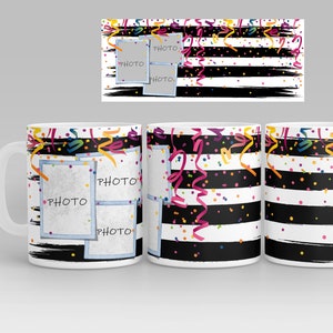 Birthday mug wrap, Digital template for sublimation 11and 15Oz, sublimation designs, mug wrap PNG