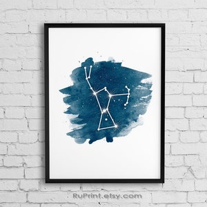 Orion Constellation print, Printable wall art, Watercolor art print, Orion art | z002