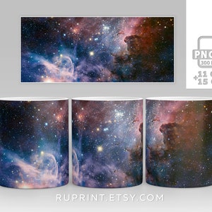 Space Mug Wrap PNG, Galaxy mug, sublimation coffee mug designs