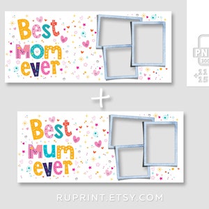 Best Mom / Mum Ever Mug Personalized, 3 Photo Mug Png, Mug With Picture ...