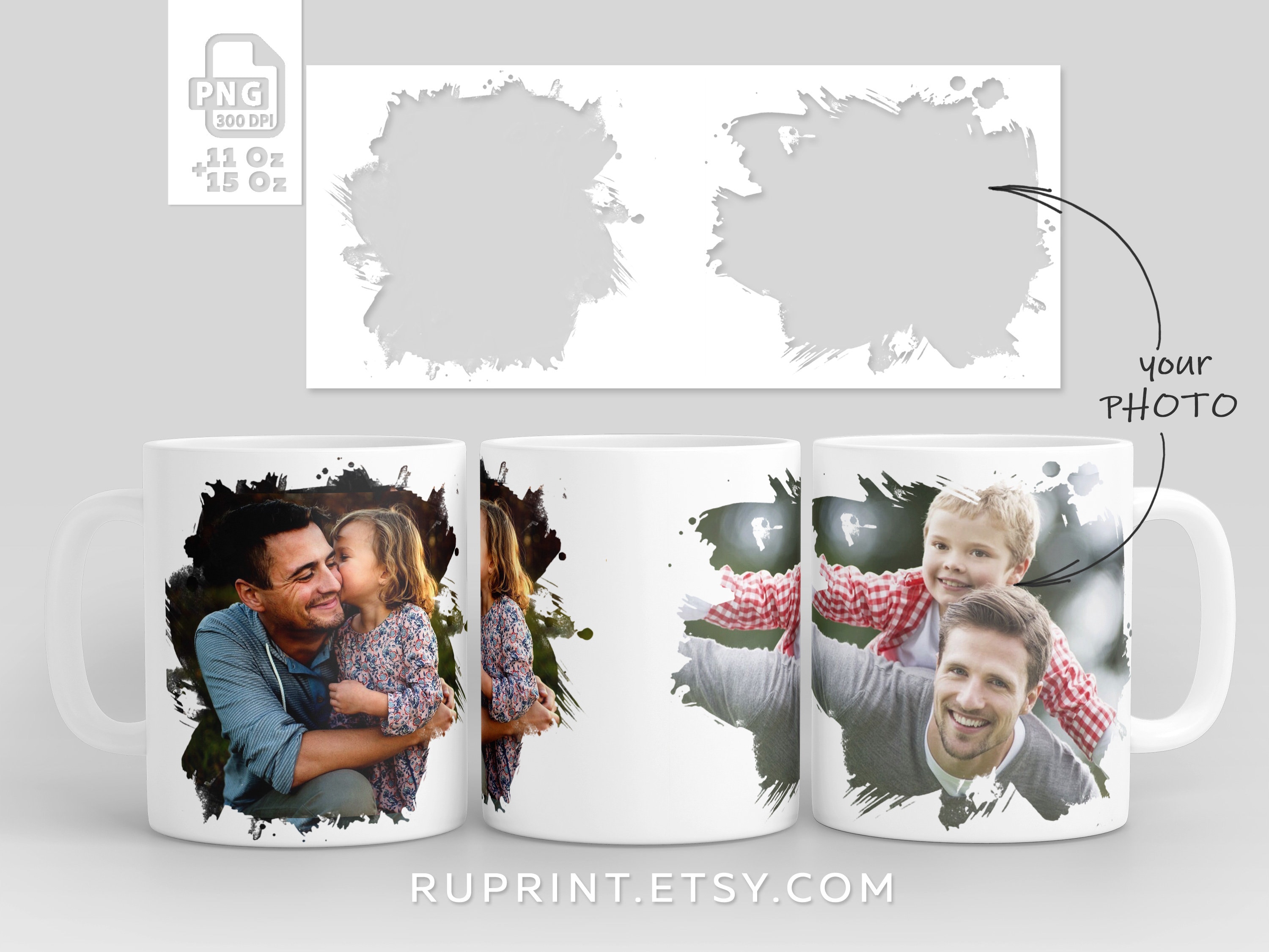 2 Photo Frame Mug Picture Mug Template Photo Mug Sublimation Etsy UK