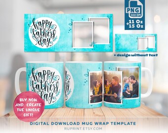 Taza con foto para el Día del Padre (PNG), taza personalizada con foto, regalo personalizado para papá