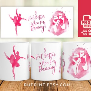 Ballerina Mug wrap png, Dance Sublimation coffee mug designs