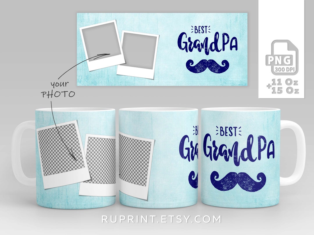 Best Grandpa Ever Mug Personalized, Photo Mug Png, Mug With Photo ...