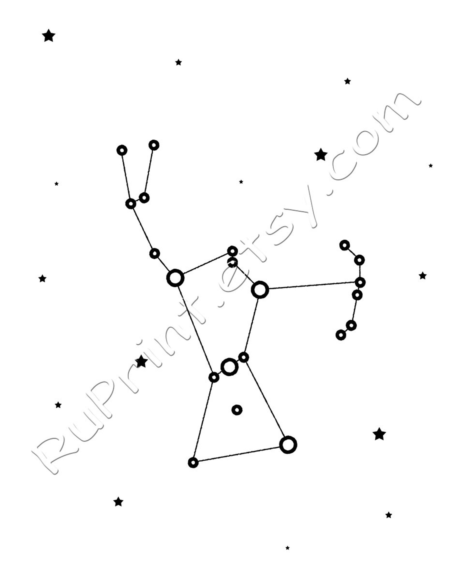 Orion constellation print Printable wall art Star Etsy