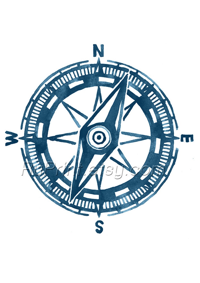 Printable Nautical Compass Compass poster Nautical Decor | Etsy