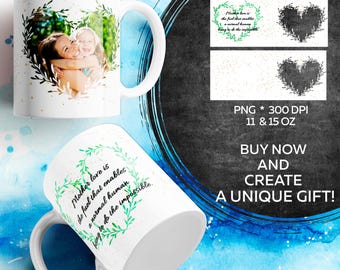 Mom Mug Template, Custom Photo Mug Wrap Png, 11 and 15 Oz Picture Mug Template, Personalized Wrap Mug Template, Sublimation Photo Collage