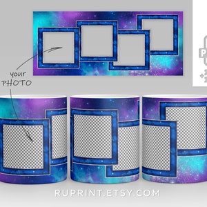 Photo collage mug png, Photo mug template, sublimation coffee mug designs, customizable mug