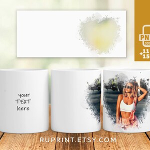 May include: White ceramic mug with a watercolor design of a woman in a white tank top and denim overalls. The mug has the text "your text here" on the front.