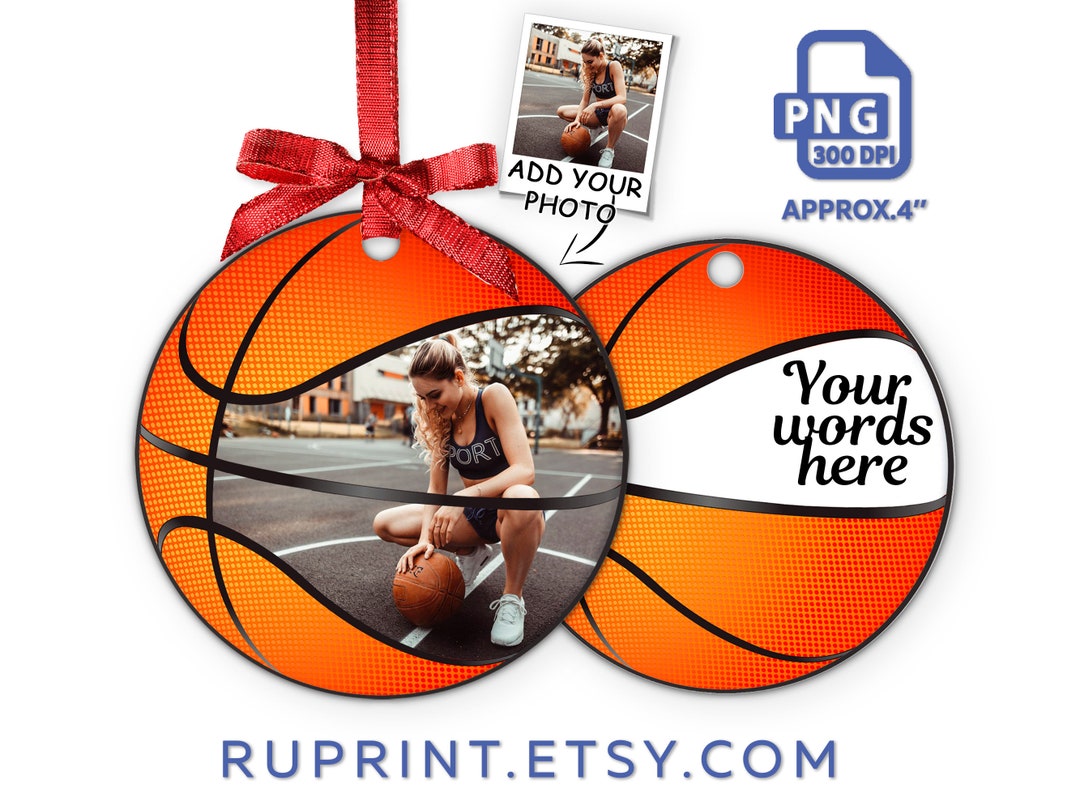 Basketball Ornament 2023, Christmas Ornament Photo PNG, Round Ornaments