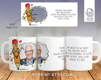 Teacher Photo Mug WraPNG, Teacher mug sublimation design, Picture mug template, Photo mug sublimation design png