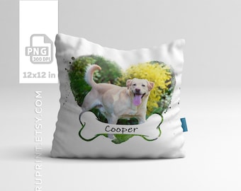 Ontwerp hondenfotokussen png, ontwerp huisdier fotokussen op maat voor sublimatie