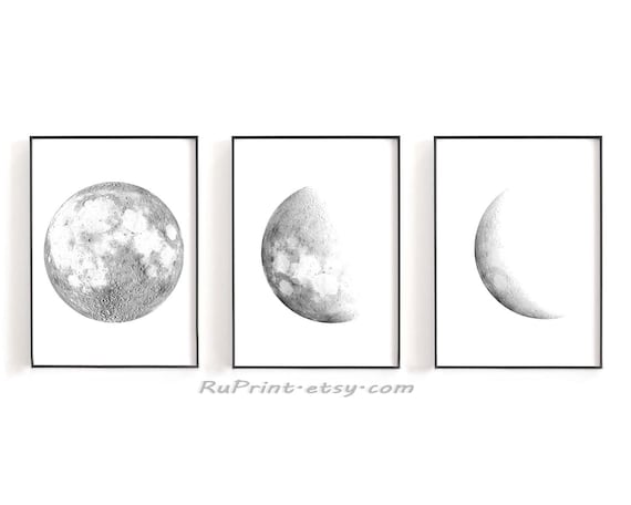 Fixed of 3 Moon print, Moon stages print, Printable moon posters Minimalist Grey Black Moon Artwork Dwelling Decor 8x10\ photo about Printable Moon Phases identified as Established of 3 Moon print, Moon levels print, Printable moon posters Minimalist Grey Black Moon Artwork House Decor 8x10\
