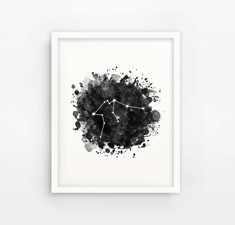 Aquarius print Zodiac constellation art Printable astrology | Etsy