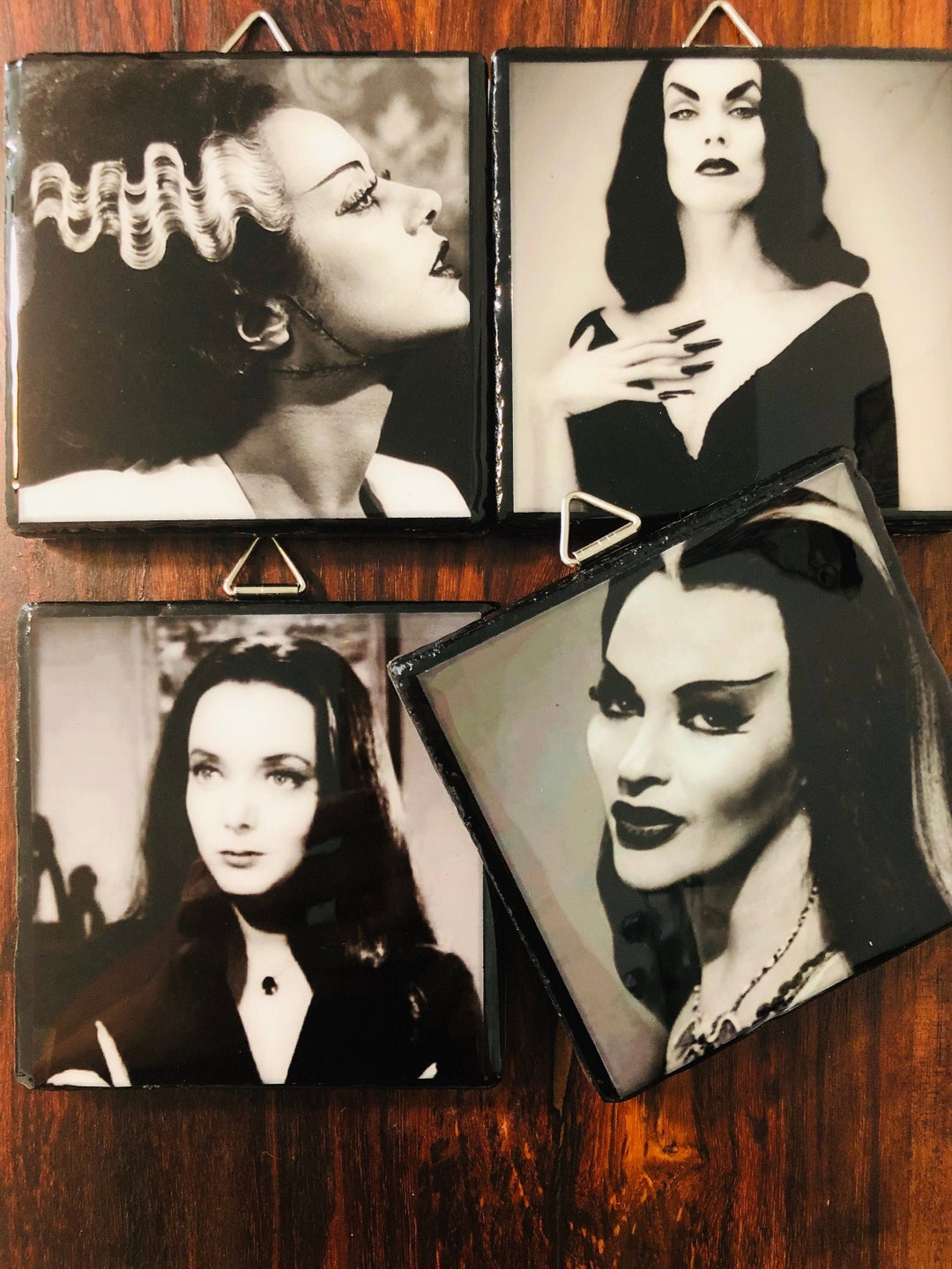 Original Goth Babes Vampira, Morticia Addams. Lily Munster & Bride of Frankenstein Horror Resin