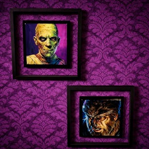 The Mummy & The Wolf Man on Custom Black Wall Frames