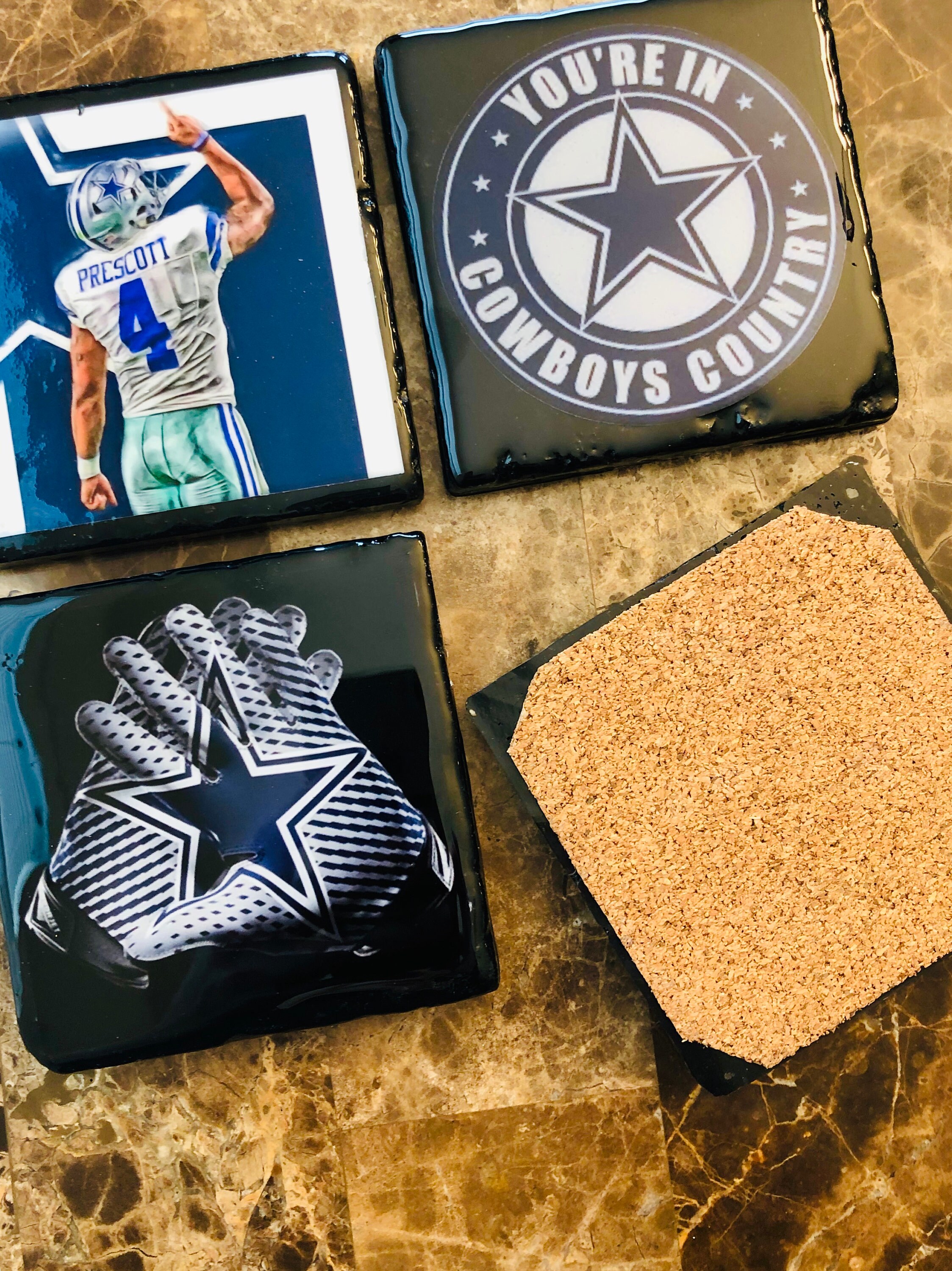 NFL Football Handmade Personalized Set of 4 Resin Coasters Etsy