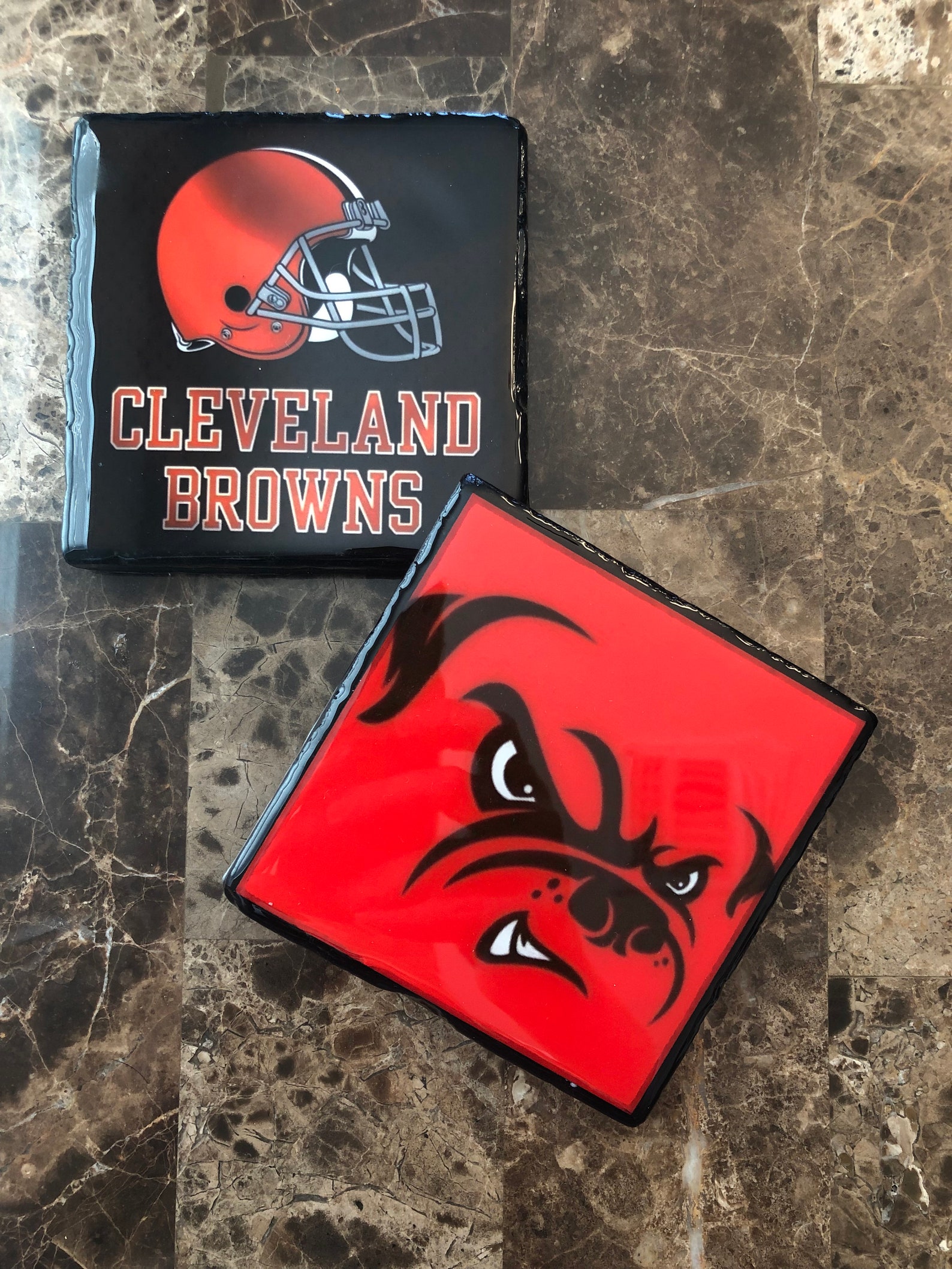 NFL Football Handmade Personalized Set of 4 Resin Coasters Etsy