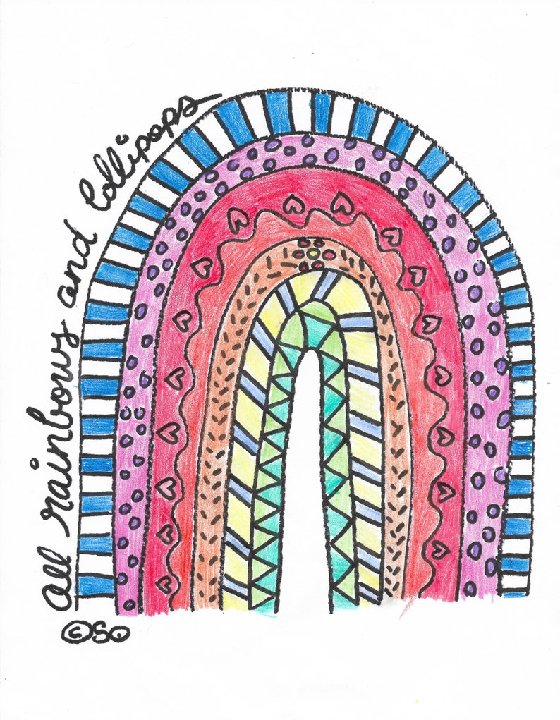 Rainbows & Lollipops Coloring Page - Etsy