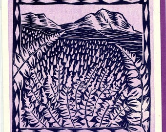 Eastern Sierra Lupine Letterpress Greeting Card