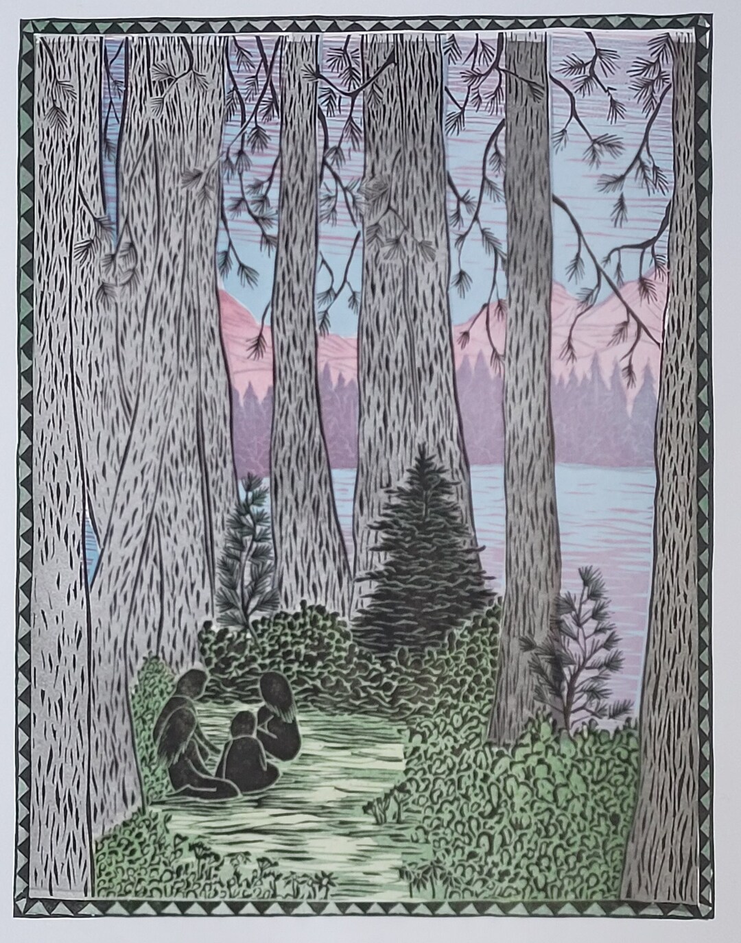 Secret Fort at the Lake Multi-color Linocut Print - Etsy