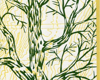 Sycamore Tree Letterpress Greeting Card