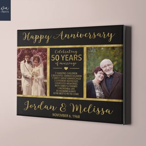 50th Anniversary Gift, 50th Wedding Anniversary, Then and Now Photo, Anniversary Gift for Parents, 50 Year Anniversary Present for Couple