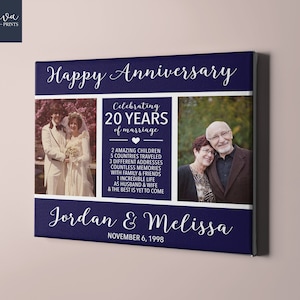 20th Anniversary Gift, 20th Wedding Anniversary, Then and Now Photo, Anniversary Gift for Parents, 20 Year Anniversary Present for Couple
