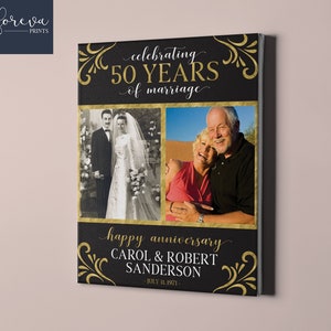 50th Anniversary Gift, 50th Wedding Anniversary, Then and Now Photo, Anniversary Gift for Parents, 50 Year Anniversary Present for Couple