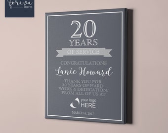 20 Jahre Arbeitsjubiläum Druck, 20 Jahre Arbeitsjubiläum Digitaldruck, personalisiert, Danke Geschenk, Dienstjahre, Mitarbeiteranerkennung