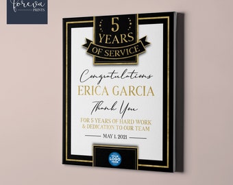 5 Year Work Anniversary Gift, Employee Anniversary Present, Any Year of Service, Retirement Gift, Employee End of Year Gift, Work Plaque