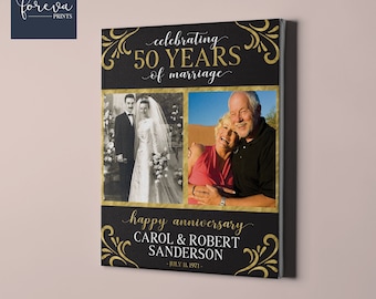 50th Anniversary Gift, 50th Wedding Anniversary, Then and Now Photo, Anniversary Gift for Parents, 50 Year Anniversary Present for Couple