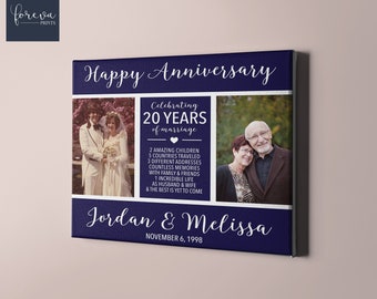 20th Anniversary Gift, 20th Wedding Anniversary, Then and Now Photo, Anniversary Gift for Parents, 20 Year Anniversary Present for Couple