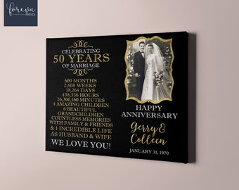 50th Anniversary Gift, 50th Wedding Anniversary Gifts, Wedding Photo, Anniversary Gift for Parents, 50 Year Anniversary Present for Couple