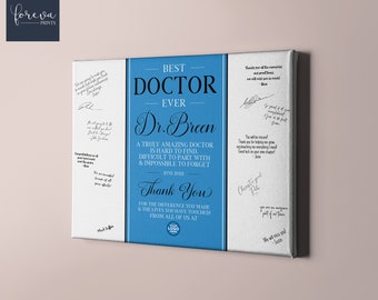 Best Doctor Ever Guestbook Signature, Doctor Leaving Gift Idea, Appreciation Gift for Doctor Canvas, Doctor Goodbye, Retirement Party Gift