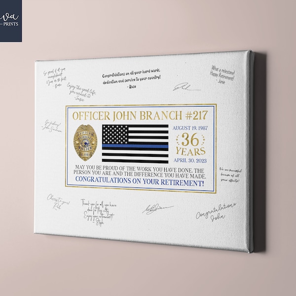 Police Retirement Gift, Cop Retirement Guestbook, Police Badge Retirement, Police Officer Gift, Sheriff Retirement, Printable Guestbook Sign