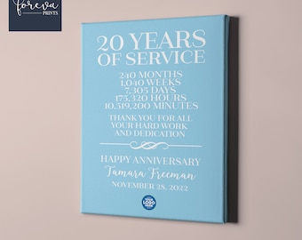20 Jahre Arbeit Jubiläum Print, Geschenkidee, individualisierbar, Danke Geschenk, Dienstjubiläum, Mitarbeiter Anerkennung, Wertschätzung