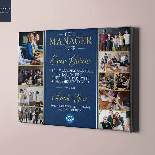 Best Manager Ever Photo Collage, Manager Leaving Gift Idea, Appreciation Gift for Manager, Manager Present Canvas, Manager Retirement Gift