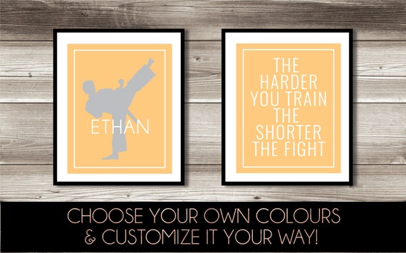 Martial Arts Wall Art Martial Arts Bedroom Decor Personalized Martial Arts Print Martial Arts Print Set Digital Print