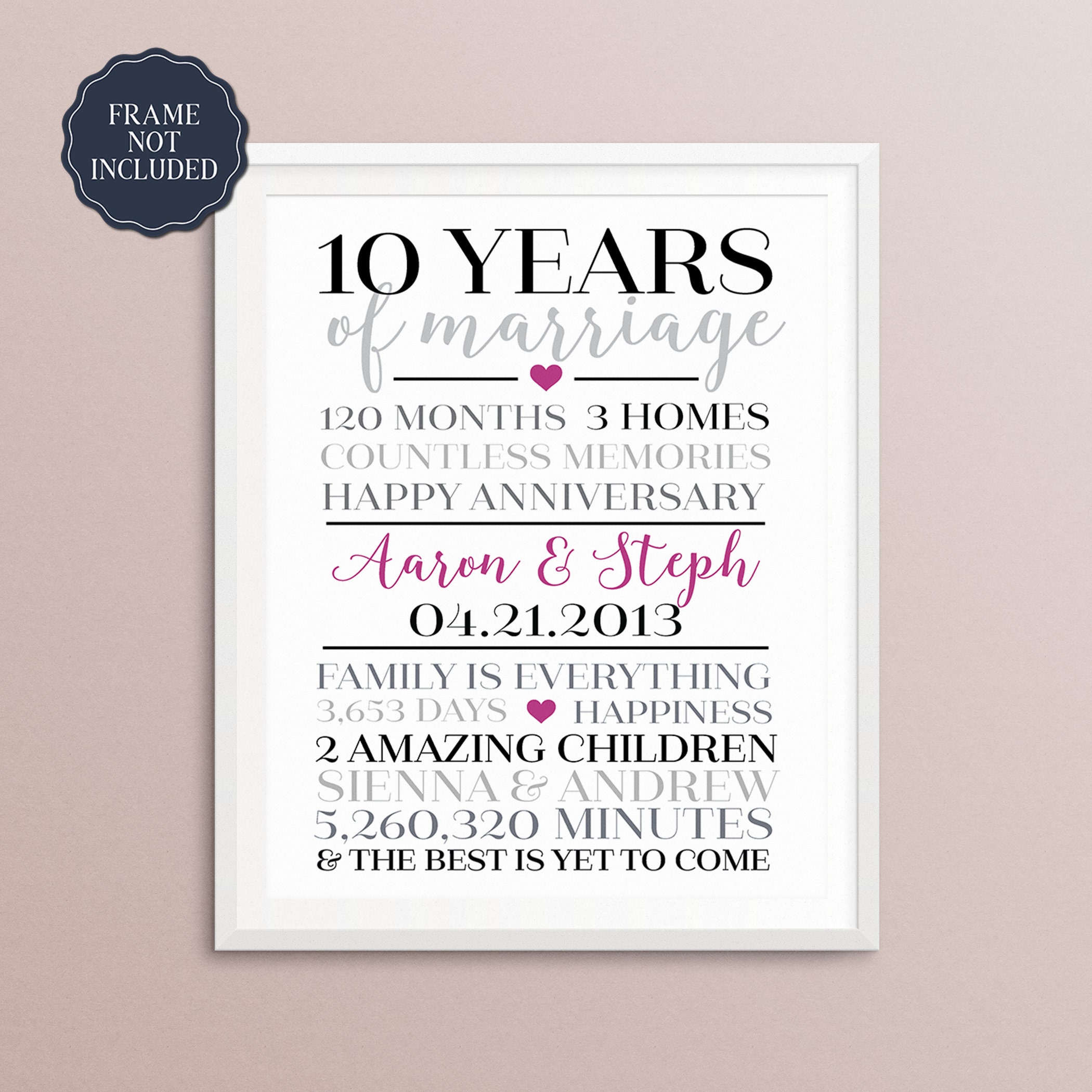 Personalized 10th Wedding Anniversary Gift For Him For Her - 120 Months Of  Love - Custom Couple Canvas Print - Mymindfulgifts – My Mindful Gifts