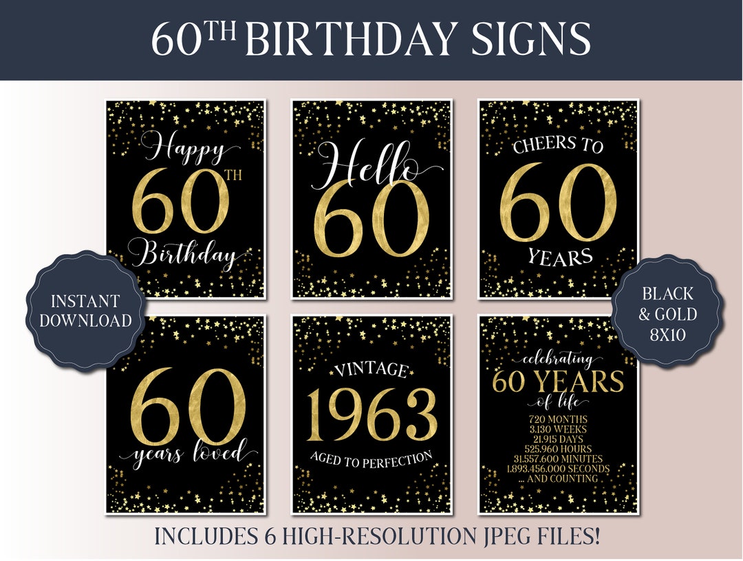 60th Sign 60th Birthday Party Decorations 60th Birthday Signs 60th - Etsy