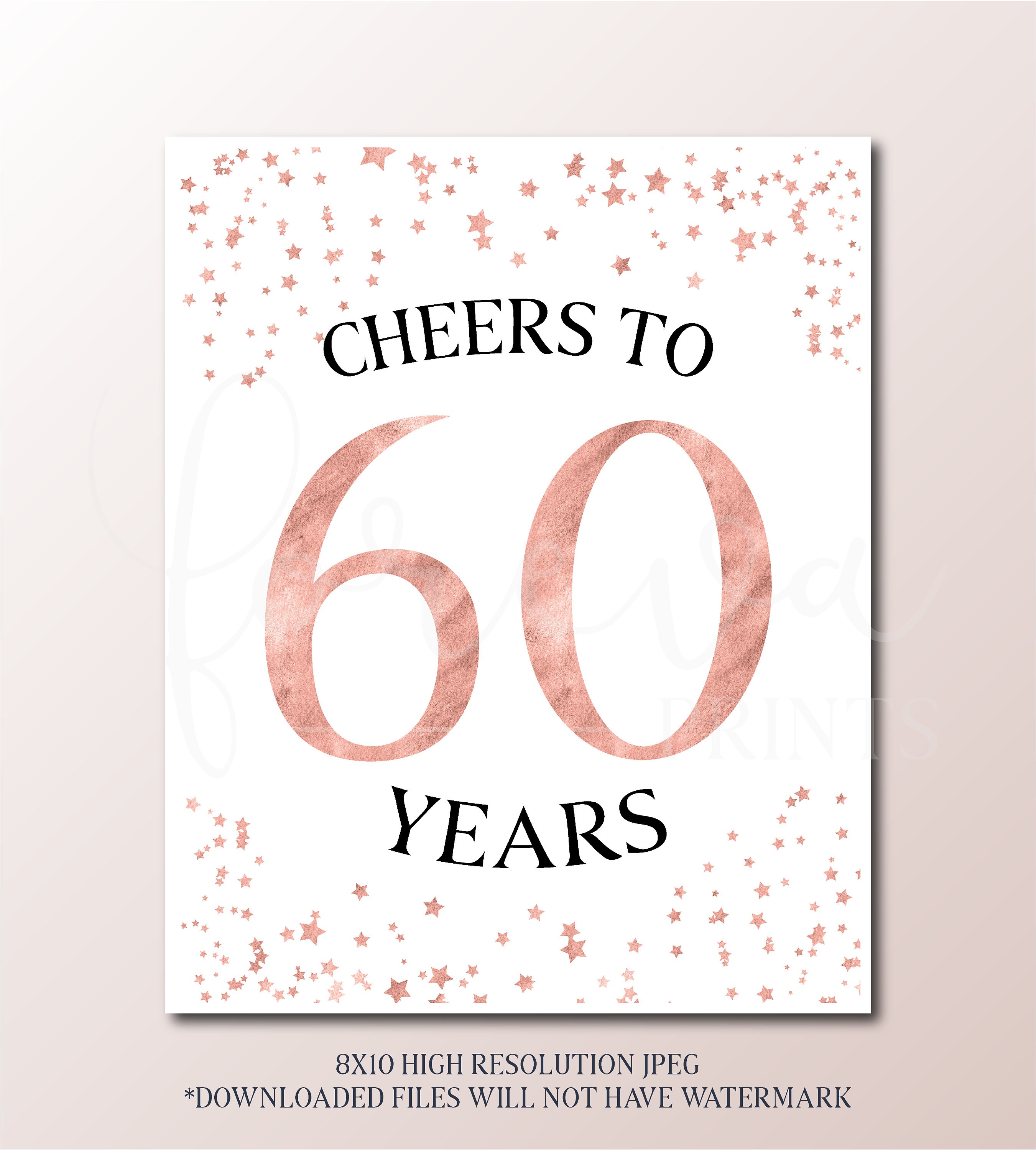 60th Birthday Signs Bundle - Rose Gold Party 2025 - Instant Download ...