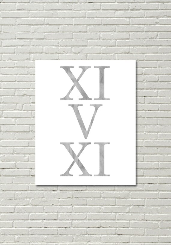 Roman Numerals Print Wall Art Digital Print Wedding Date Etsy