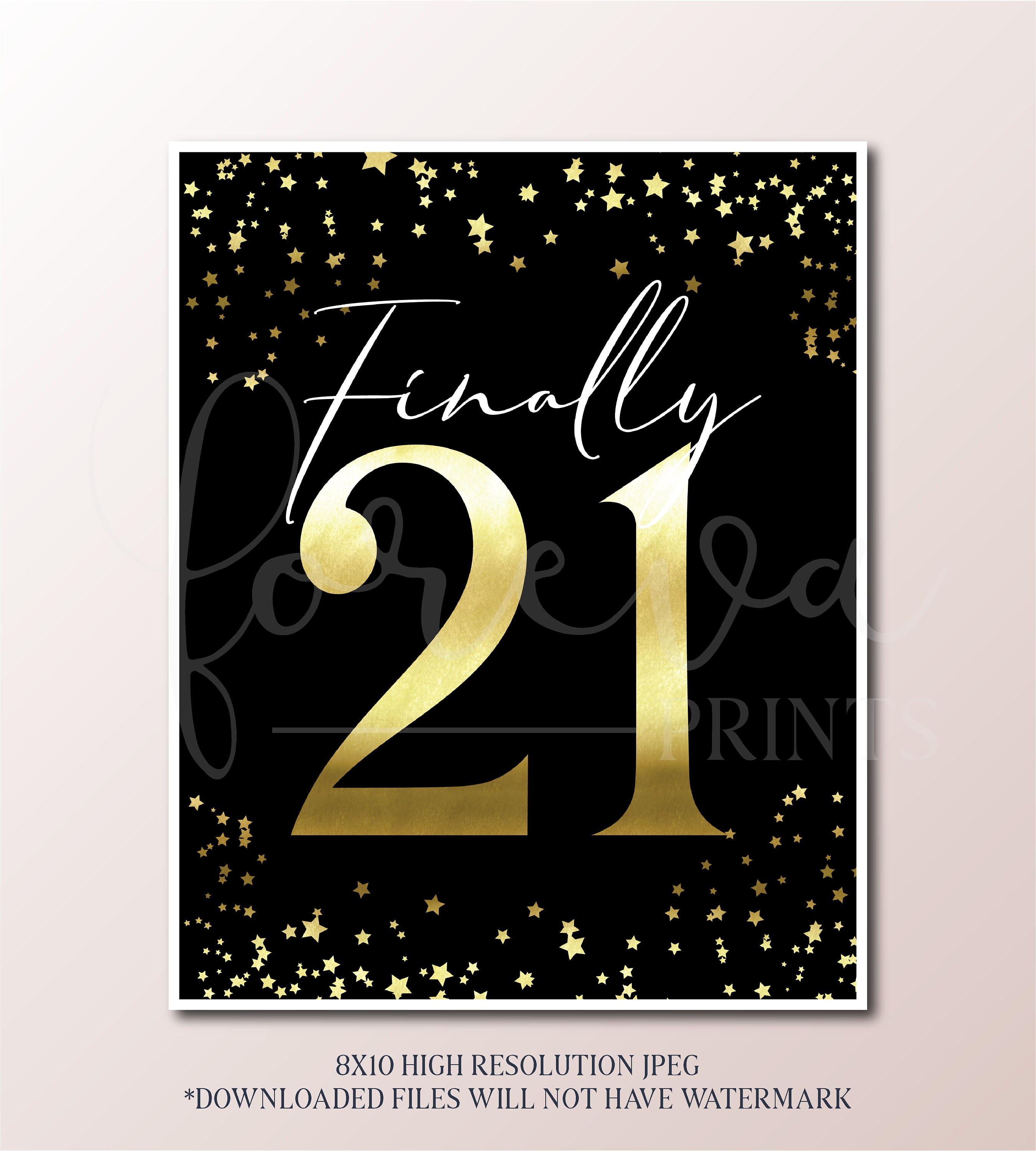 21st Birthday Signs Bundle - Black and Gold Party 2025 - Instant ...